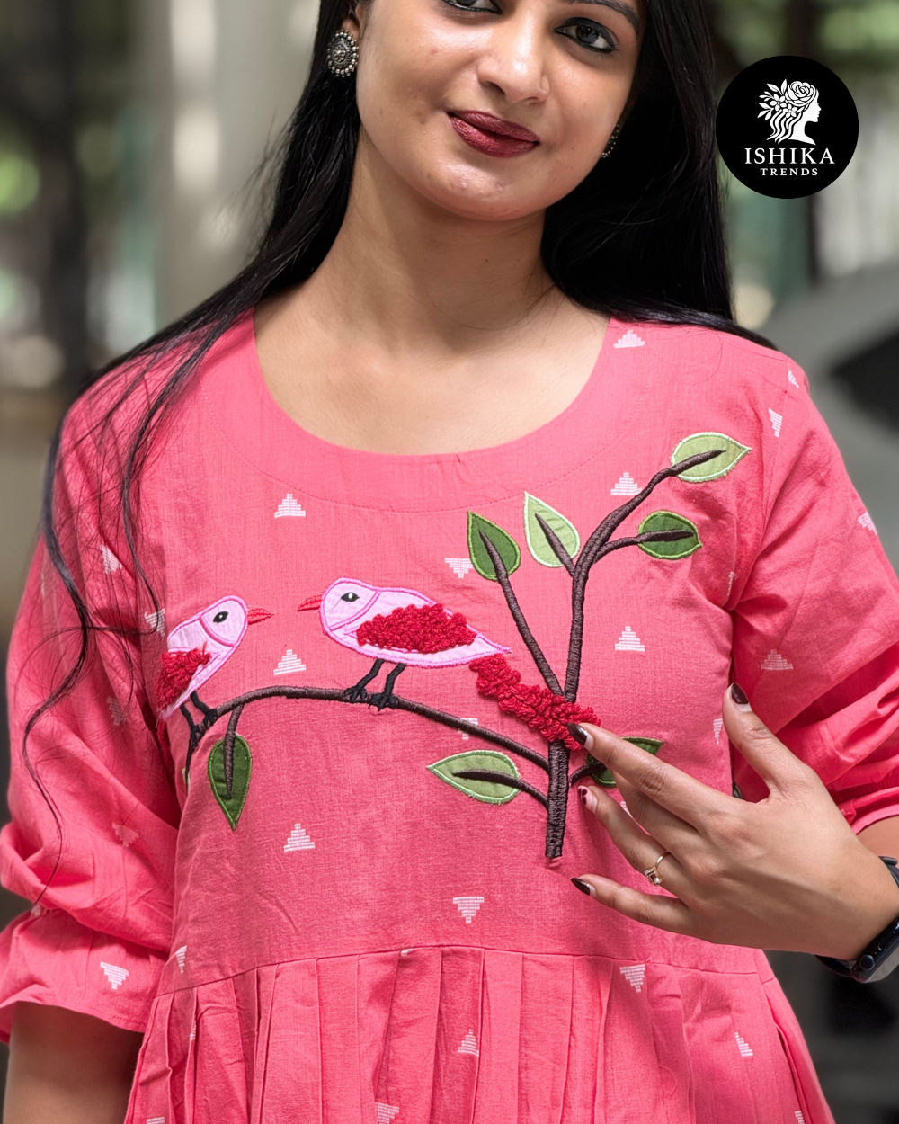 Pink Mulchanderi Frock