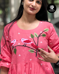 Pink Mulchanderi Frock