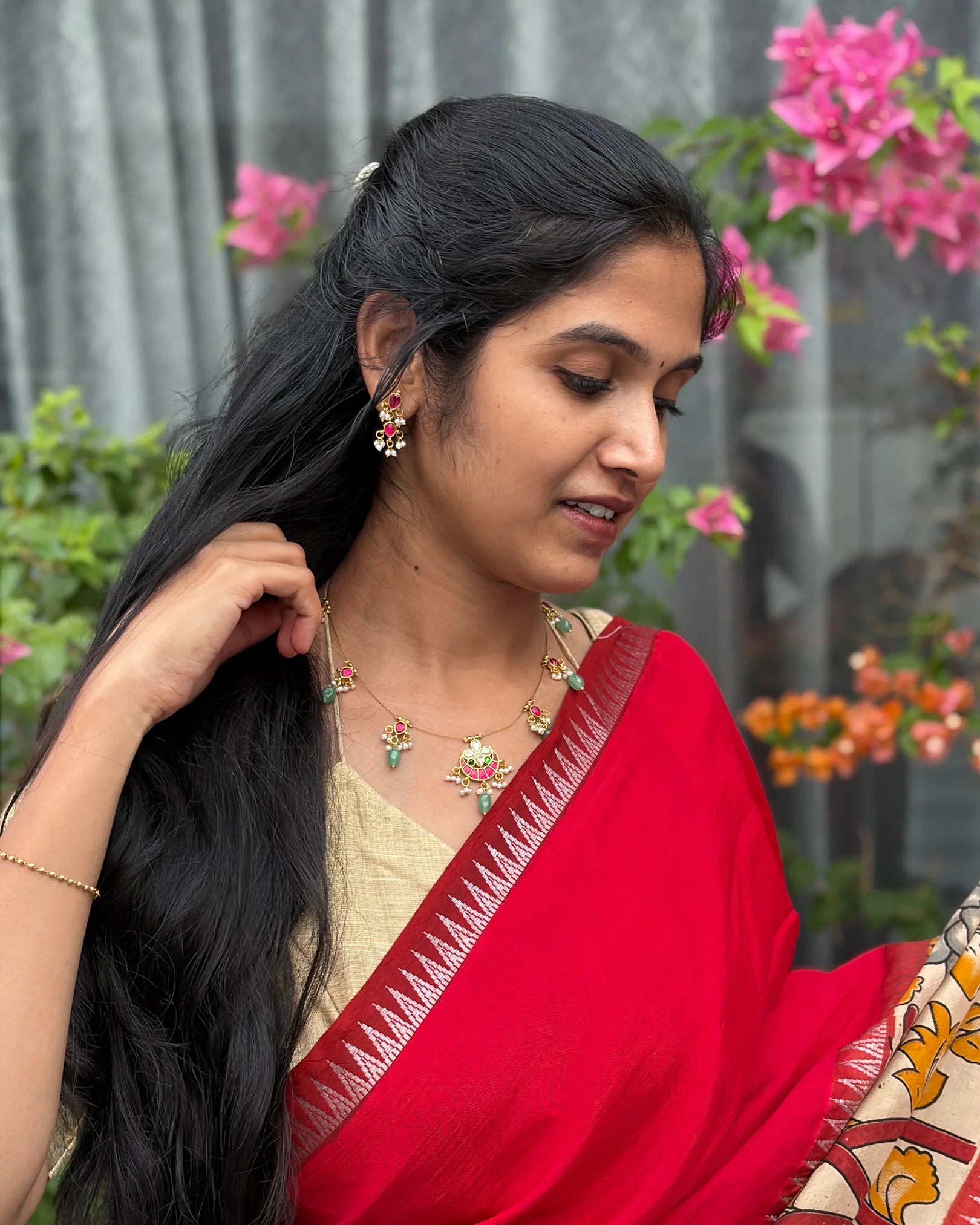 Red Mangalagiri Saree