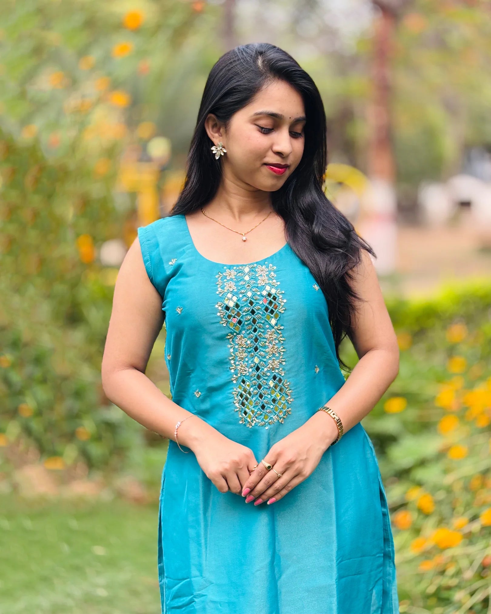 Blue Shimmer Kurti