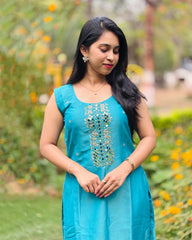 Blue Shimmer Kurti