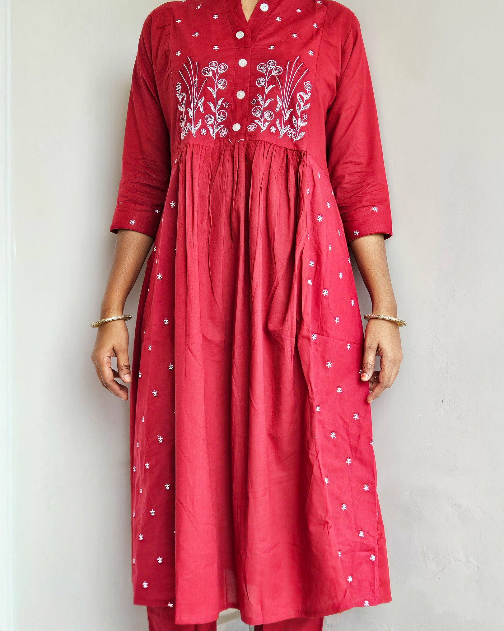 Maroon Flow Anarkali