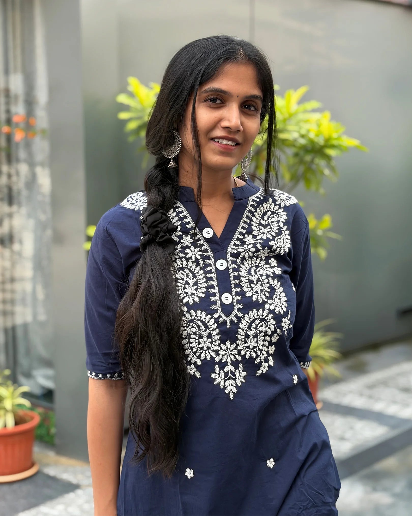 Navy blue Cotton Co-Ord Set