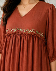Brown Mulchanderi Gown