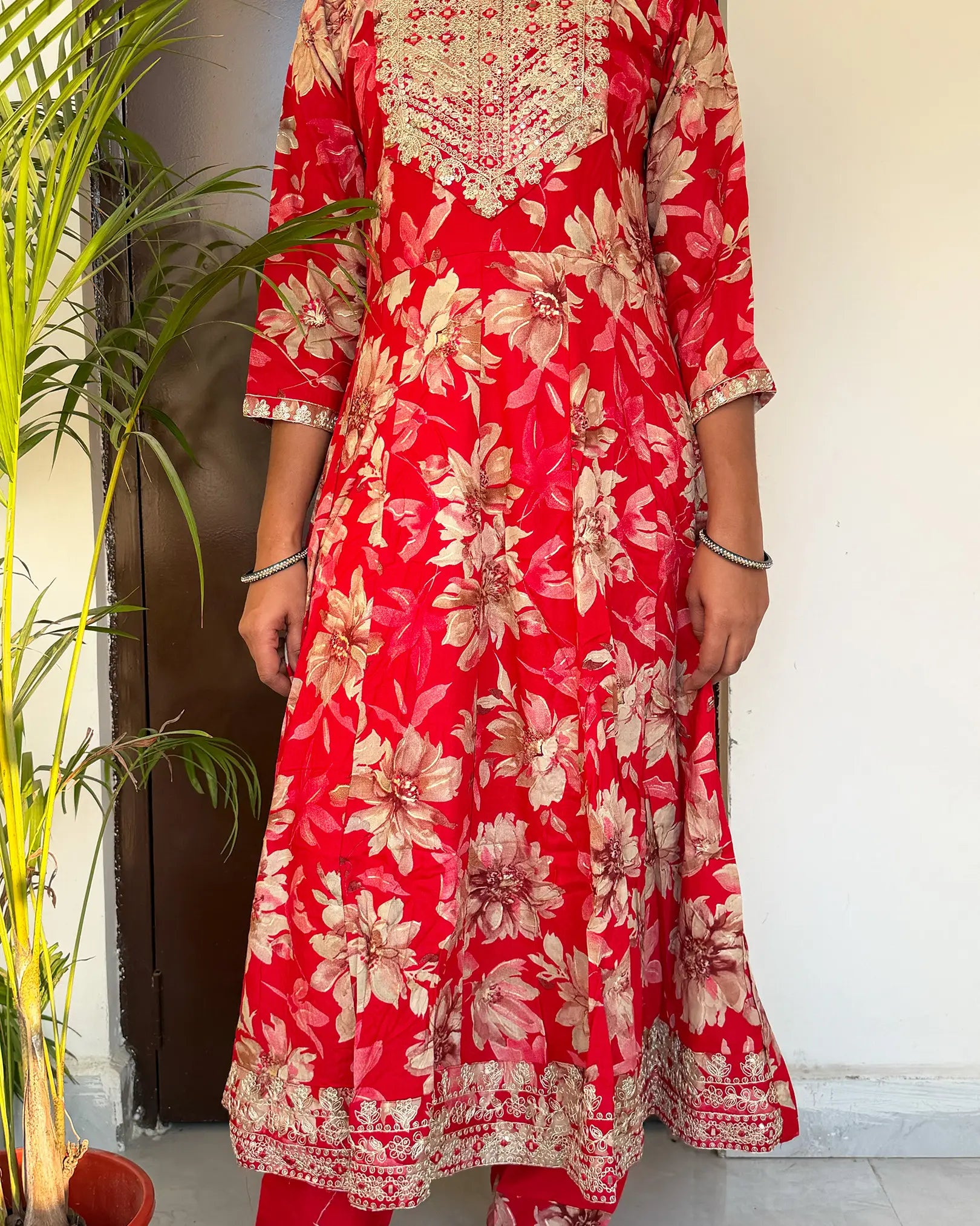 Crimson Flow Anarkali