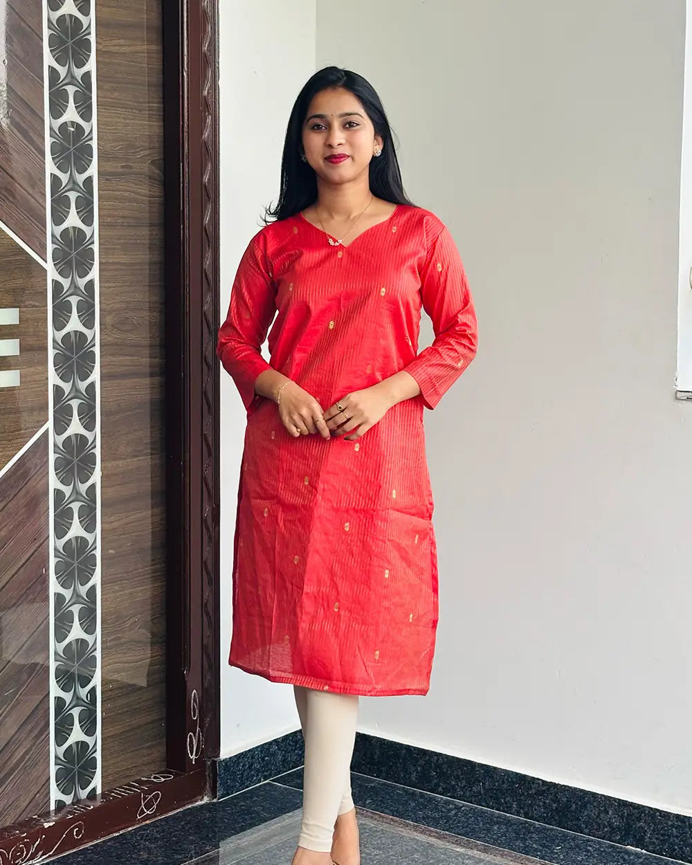 Orange Silk Kurti