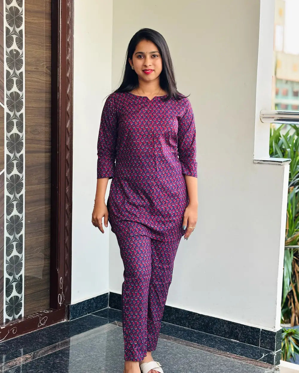 Purple Cotton Co-ord set