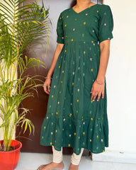 Dark Green Cotton Gown