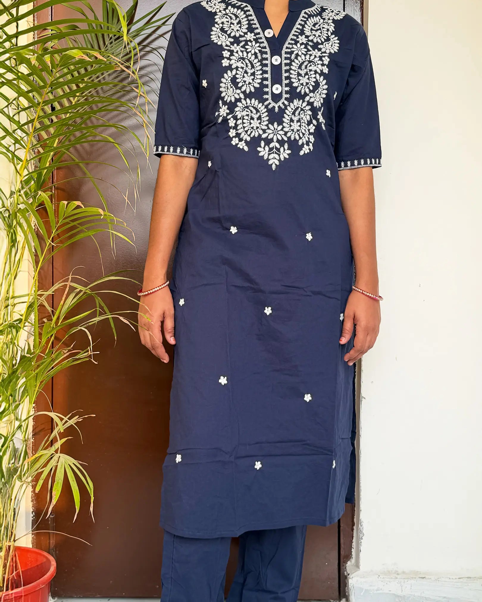 Navy blue Cotton Co-Ord Set