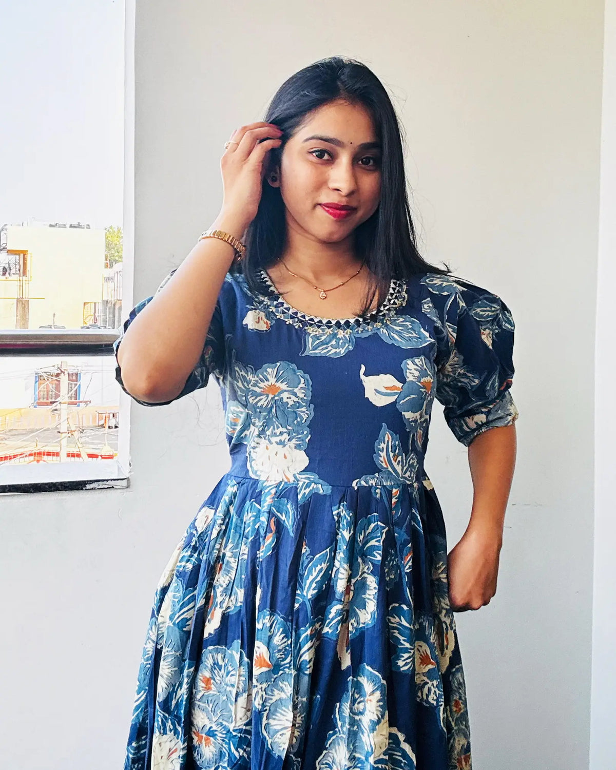 Blue Cotton Gown