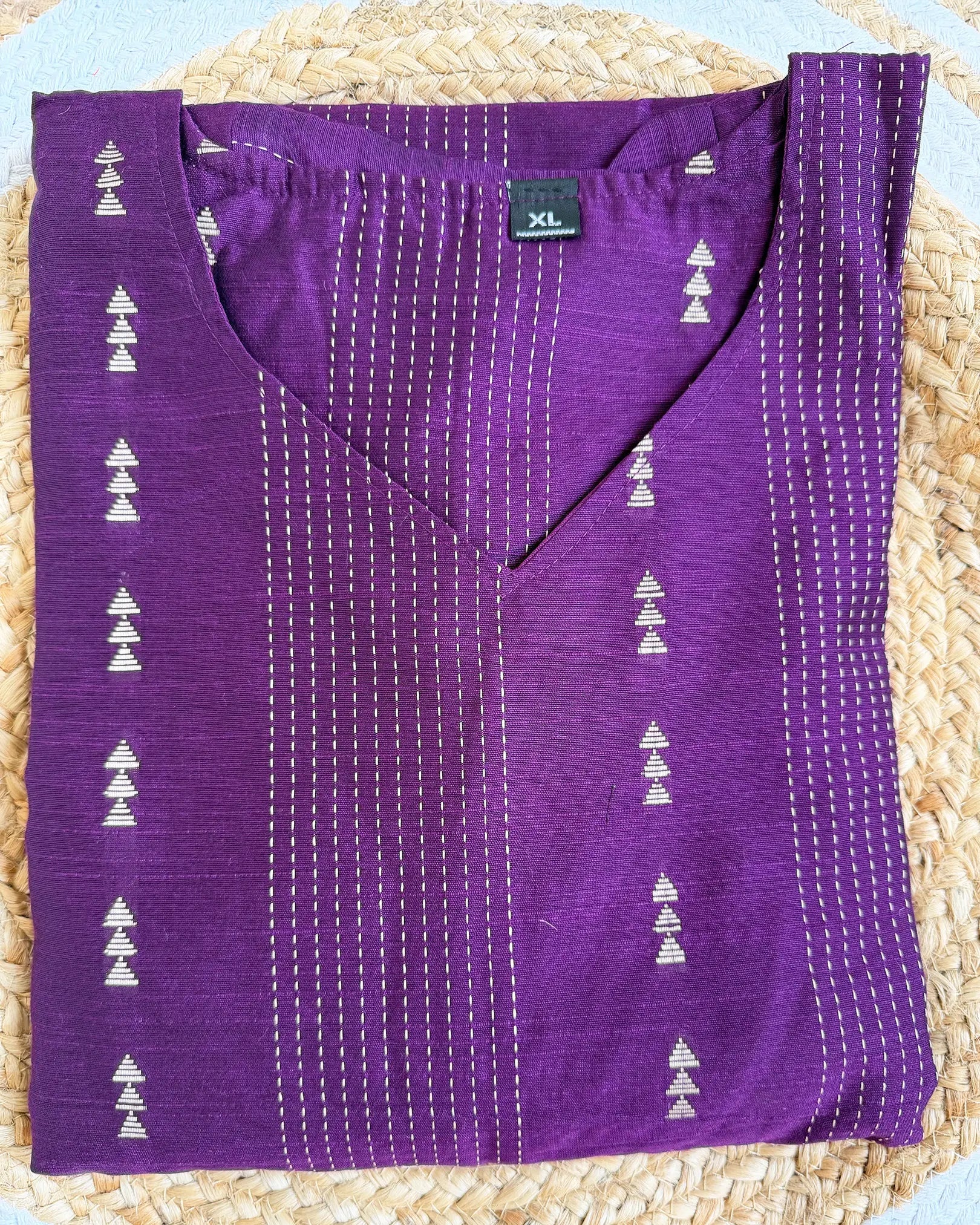 Purple Rawsilk 3pc kurti set