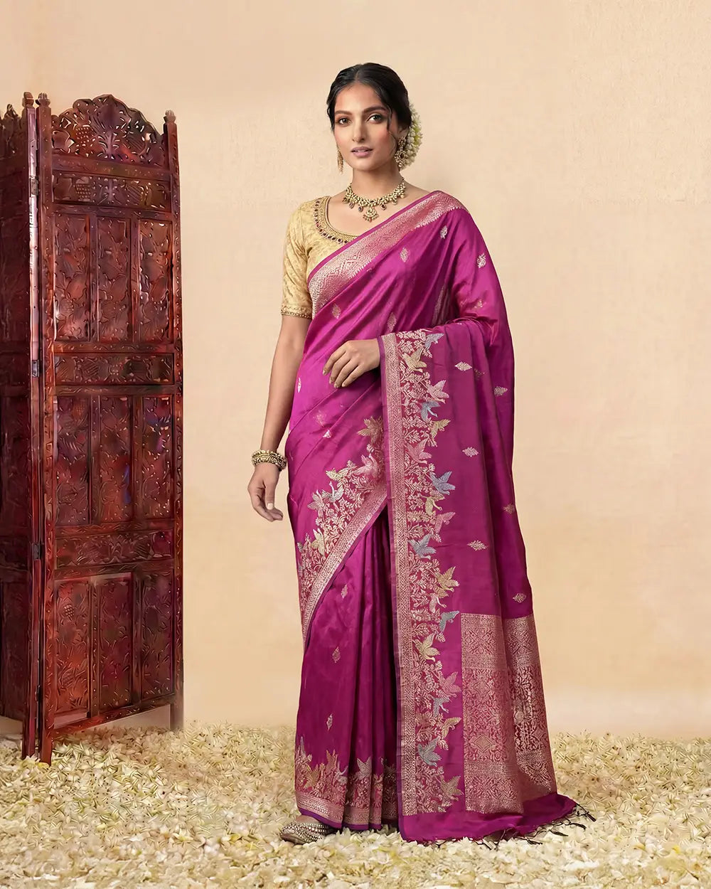 Light Purple Munga Silk Saree
