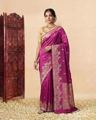 Light Purple Munga Silk Saree