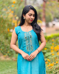 Blue Shimmer Kurti