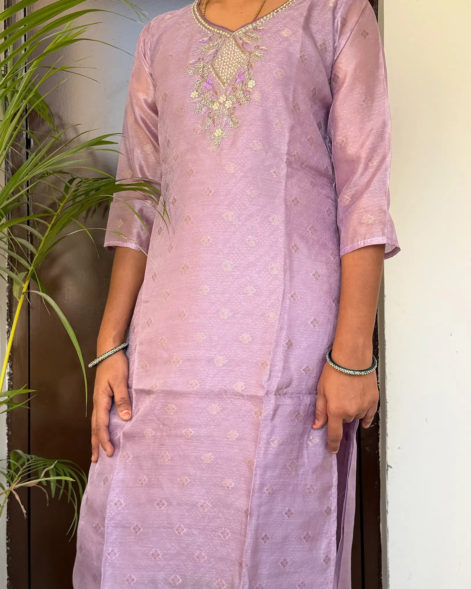 Banarasi Tissue Lavender Set