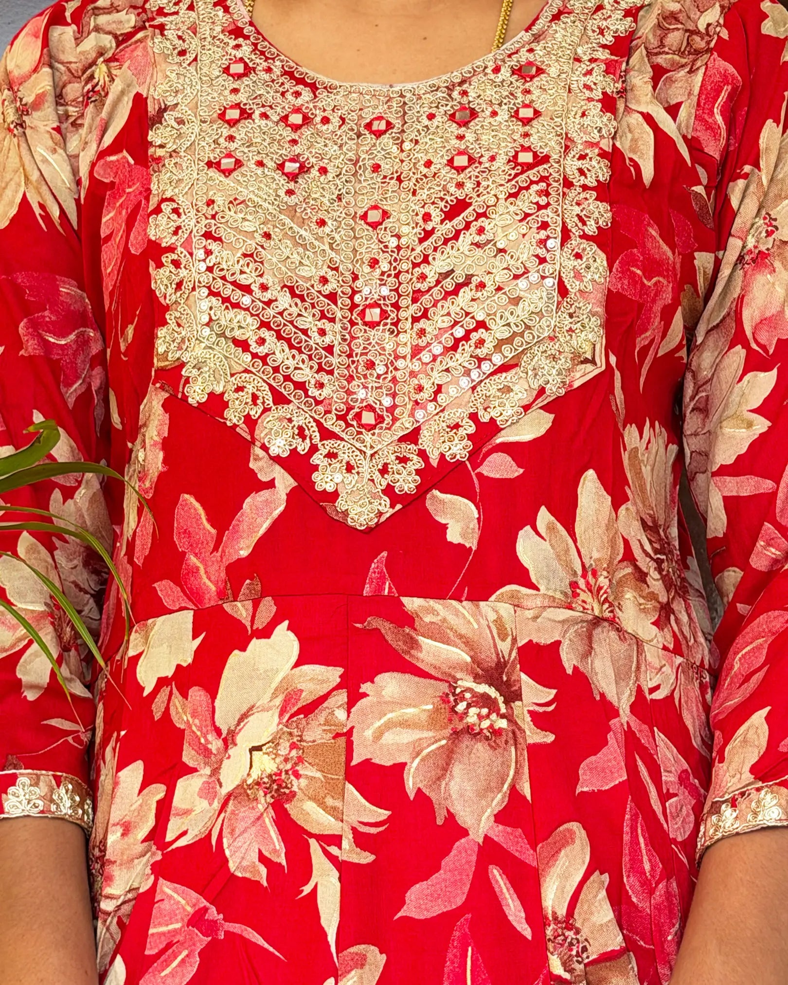 Crimson Flow Anarkali