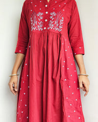 Maroon Flow Anarkali