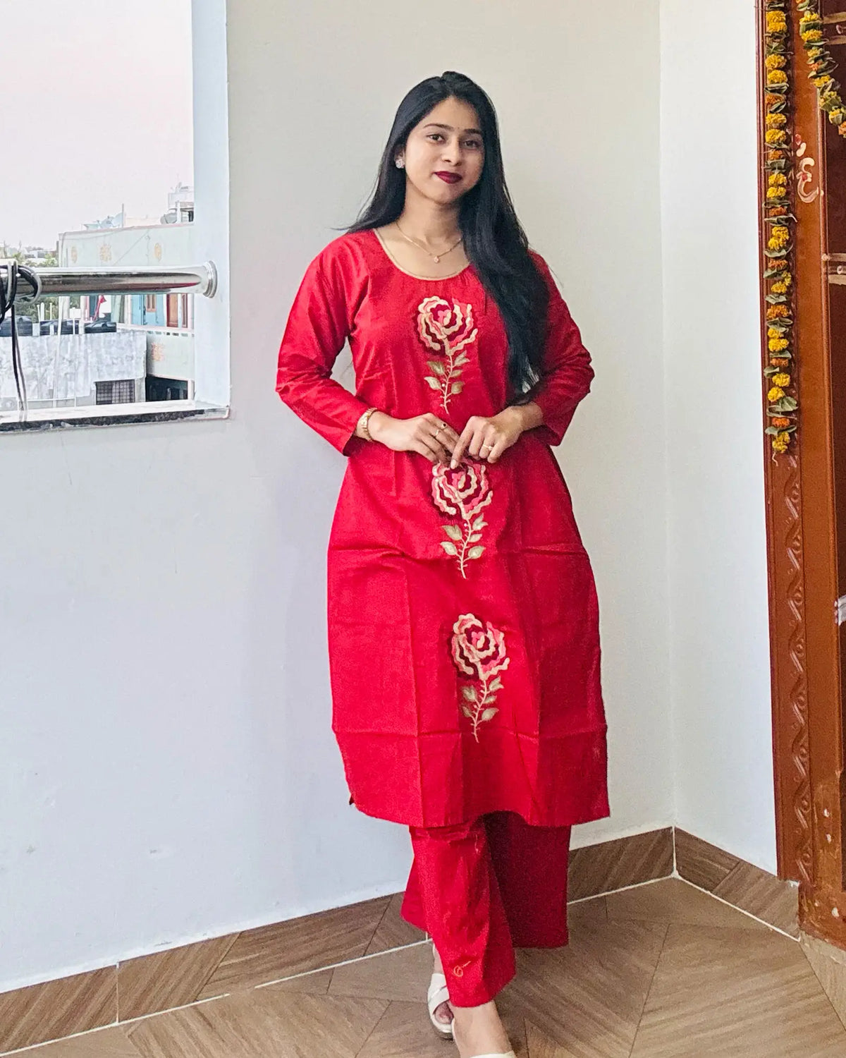 Rust Orange Dhabu Cotton Co-ord Set