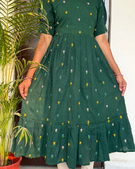 Dark Green Cotton Gown