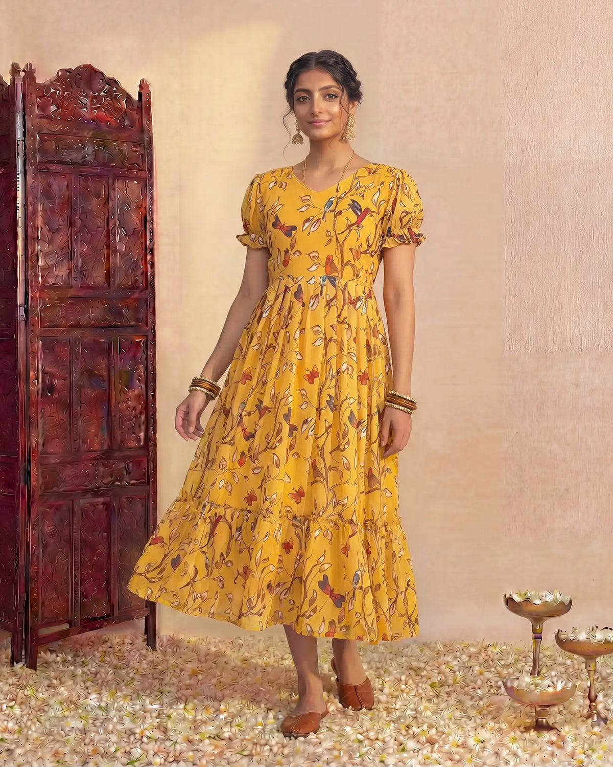 Sunshine Flow Georgette Frock Dress