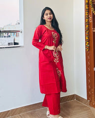 Rust Orange Dhabu Cotton Co-ord Set