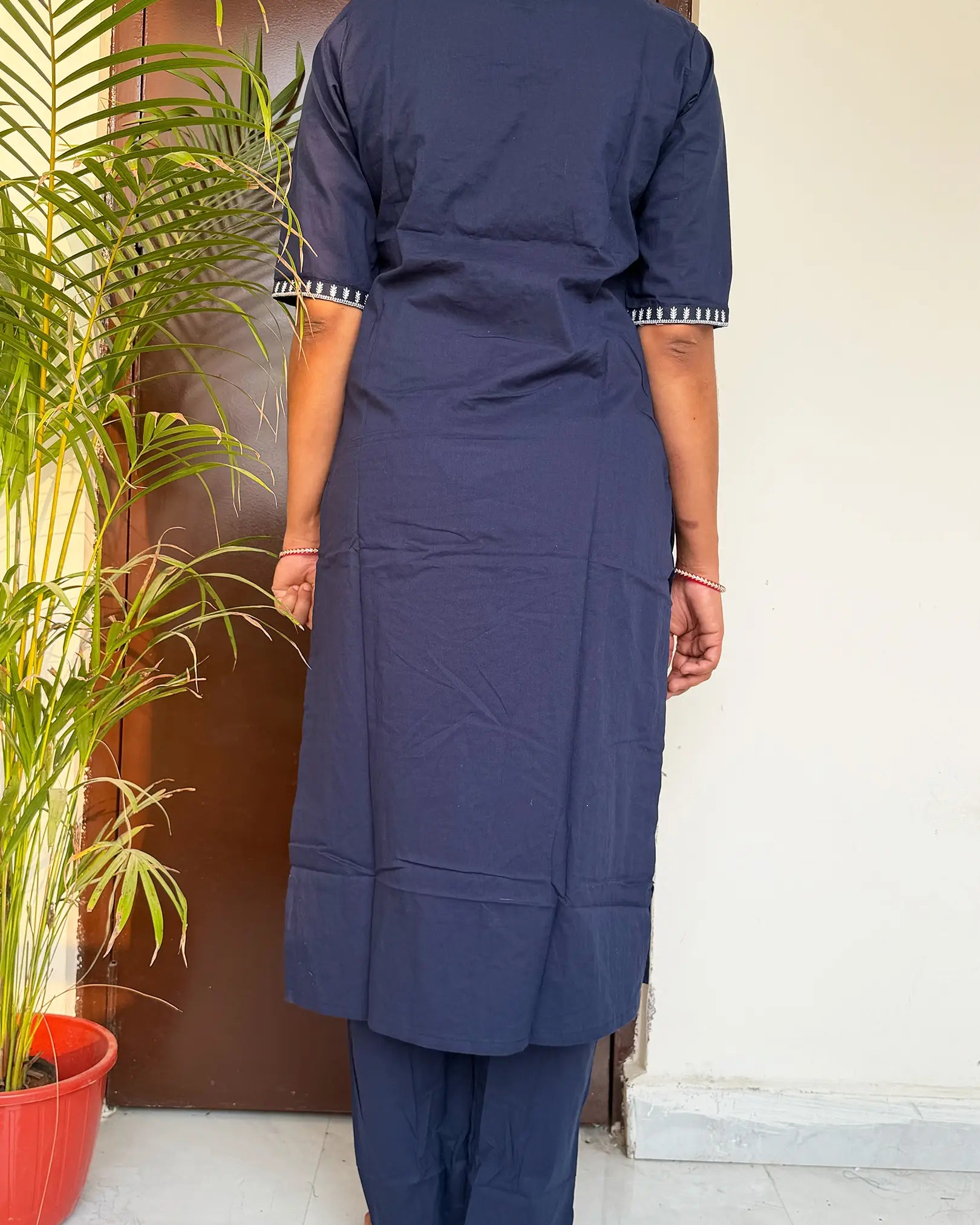 Navy blue Cotton Co-Ord Set