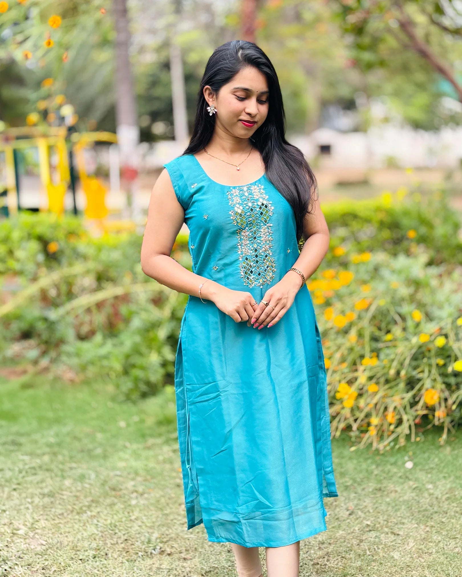 Blue Shimmer Kurti