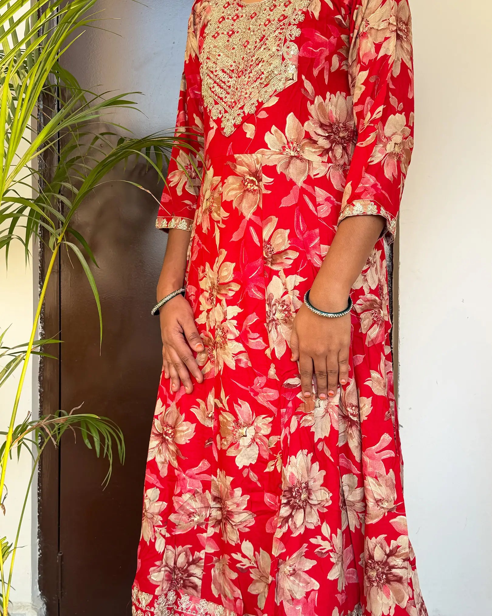 Crimson Flow Anarkali