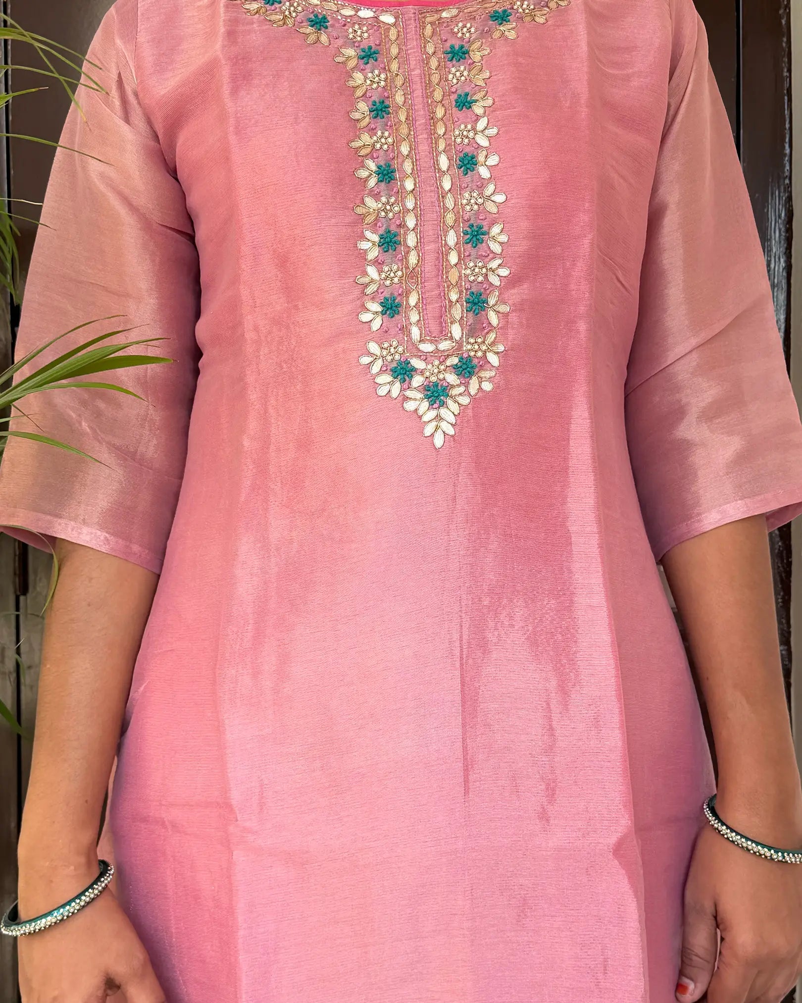 Light Pink Shimmer kurta set