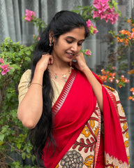 Red Mangalagiri Saree