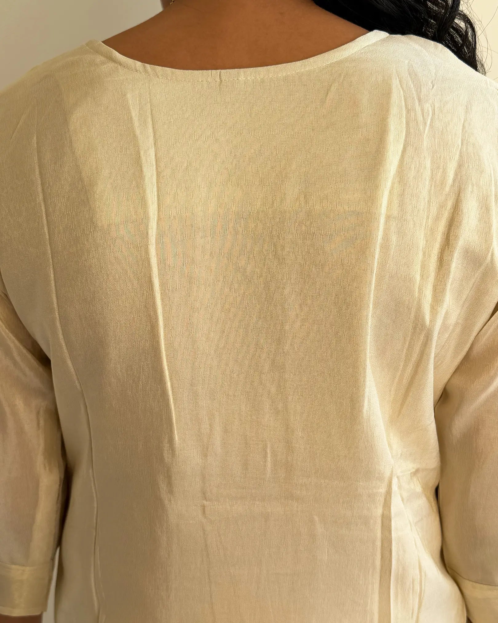 Cream Brocade Silk Suit