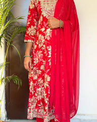 Crimson Flow Anarkali