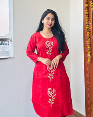 Rust Orange Dhabu Cotton Co-ord Set