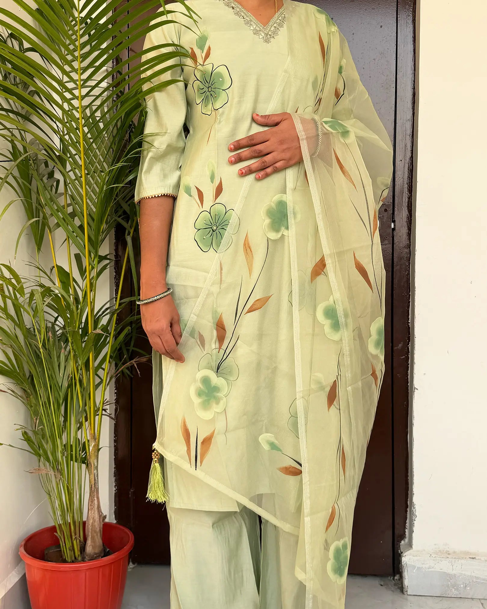 Pista Green Printed Trio