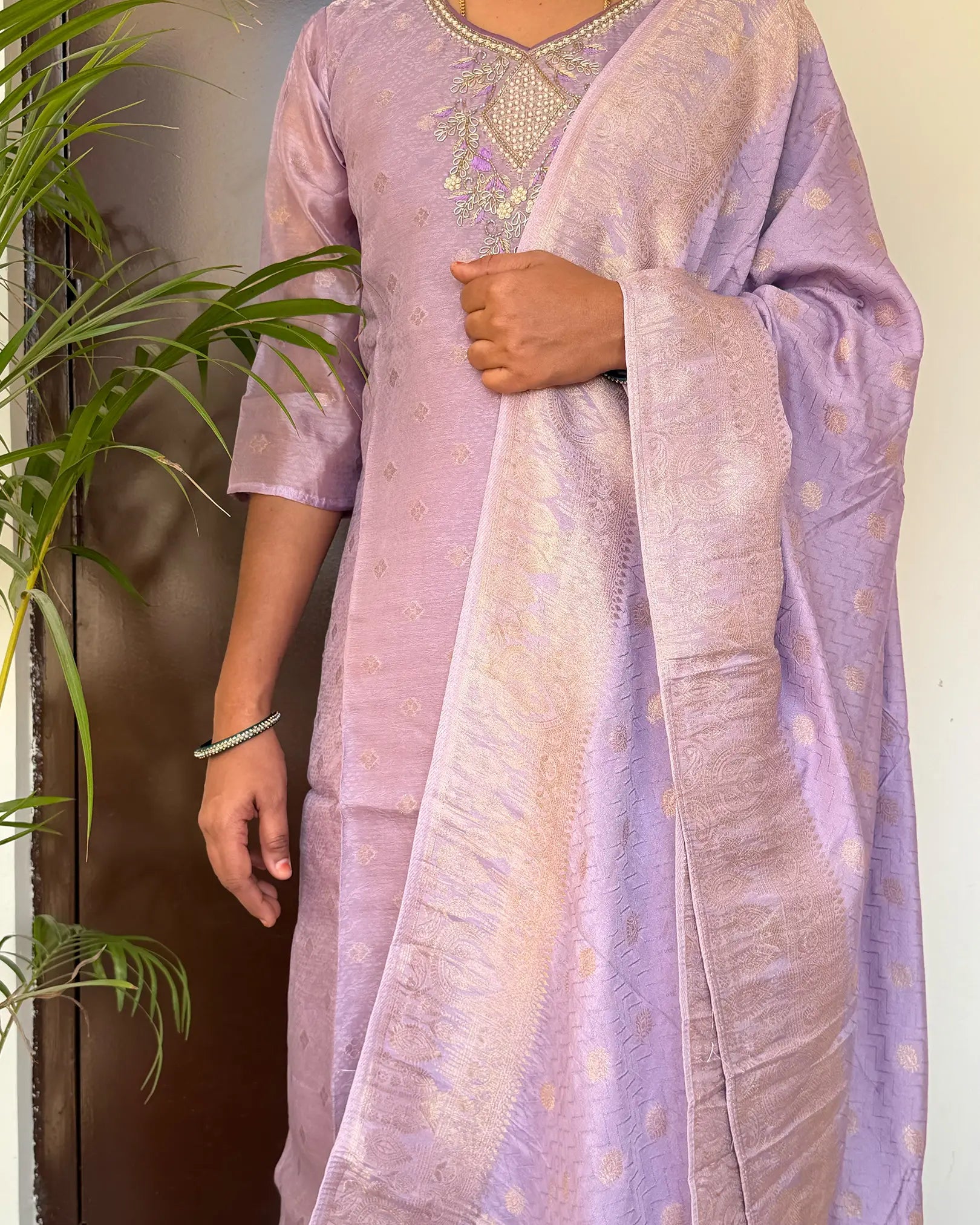 Banarasi Tissue Lavender Set