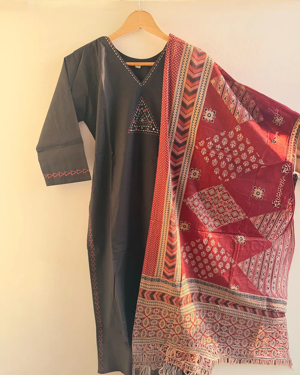 Dhabu Cotton Kurti Set