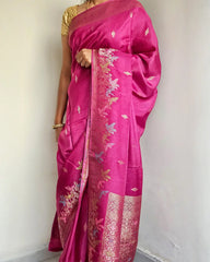Light Purple Munga Silk Saree