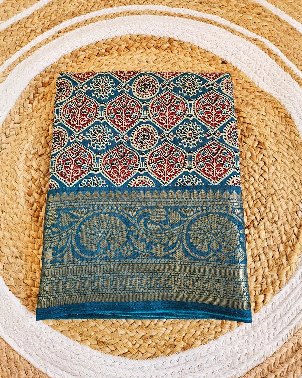 Ajrakh Dola Silk