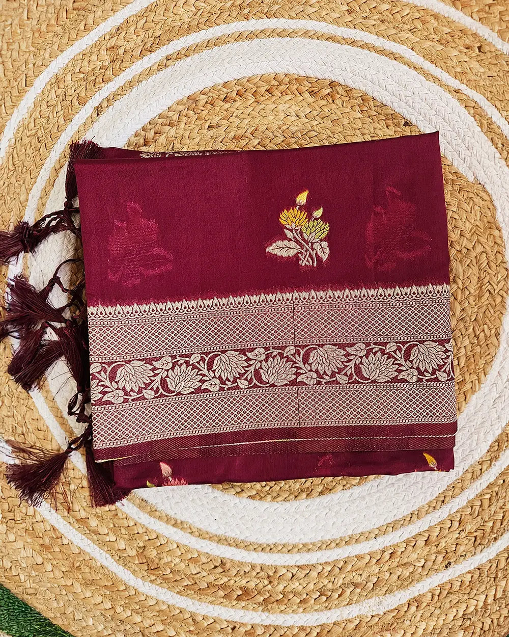 Chiniya Silk Brown Saree