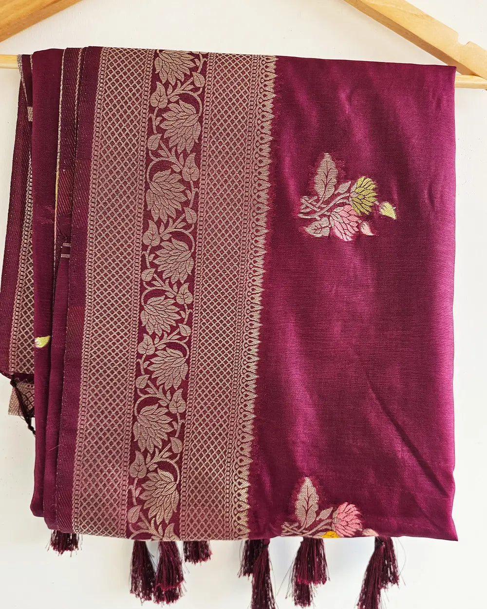 Chiniya Silk Brown Saree