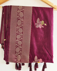 Chiniya Silk Brown Saree