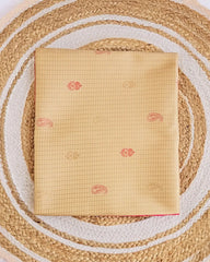 Cream & Pink Semi Pattu Saree