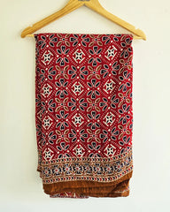 Ajrakh Mul Mul Cotton Sarees