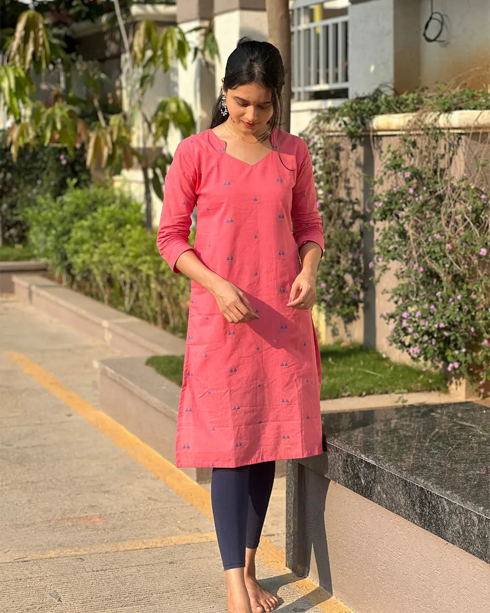 Light Pink Cotton kurti