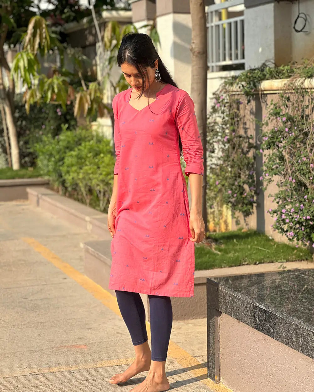 Light Pink Cotton kurti