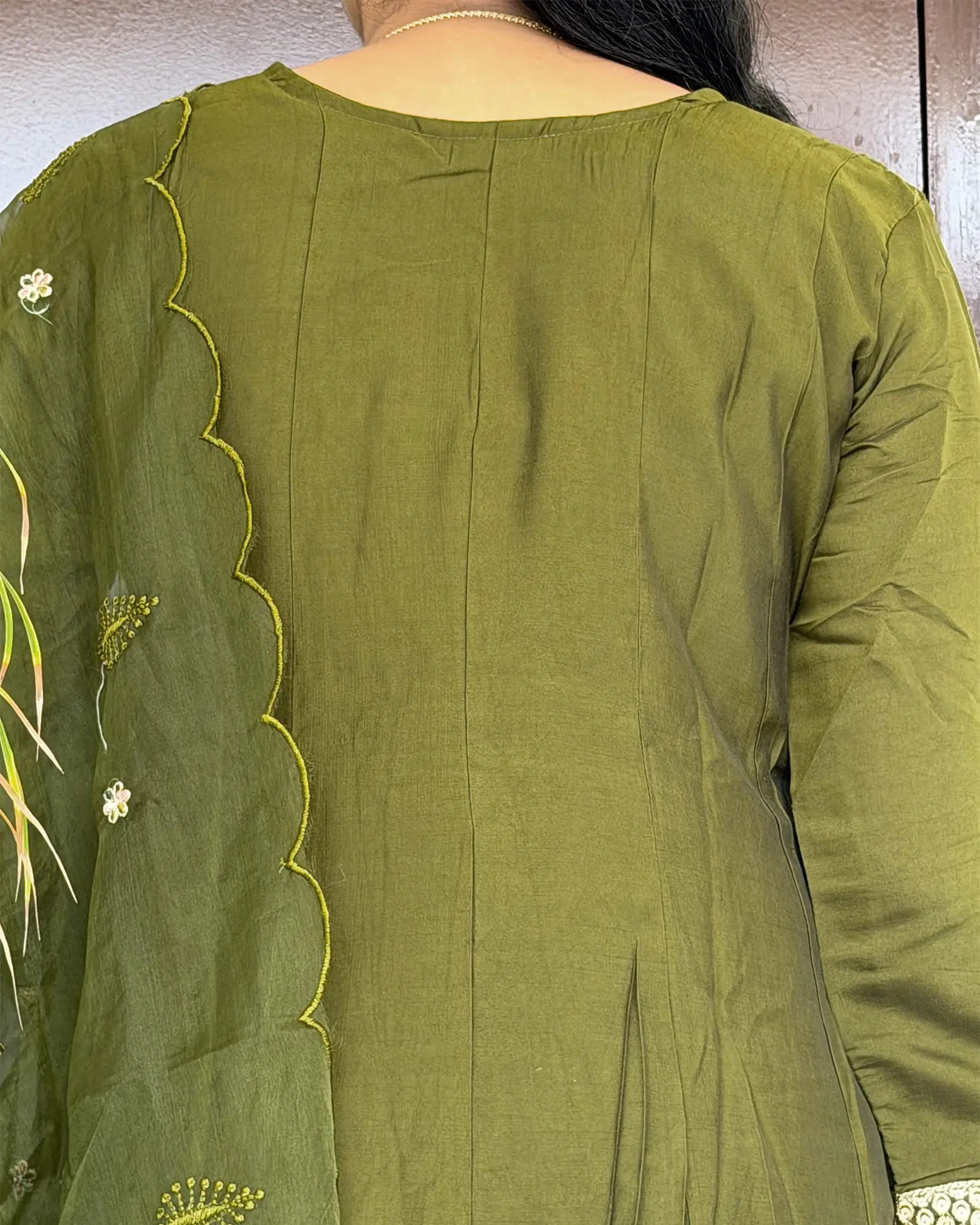 Muslin Jade Anarkali set