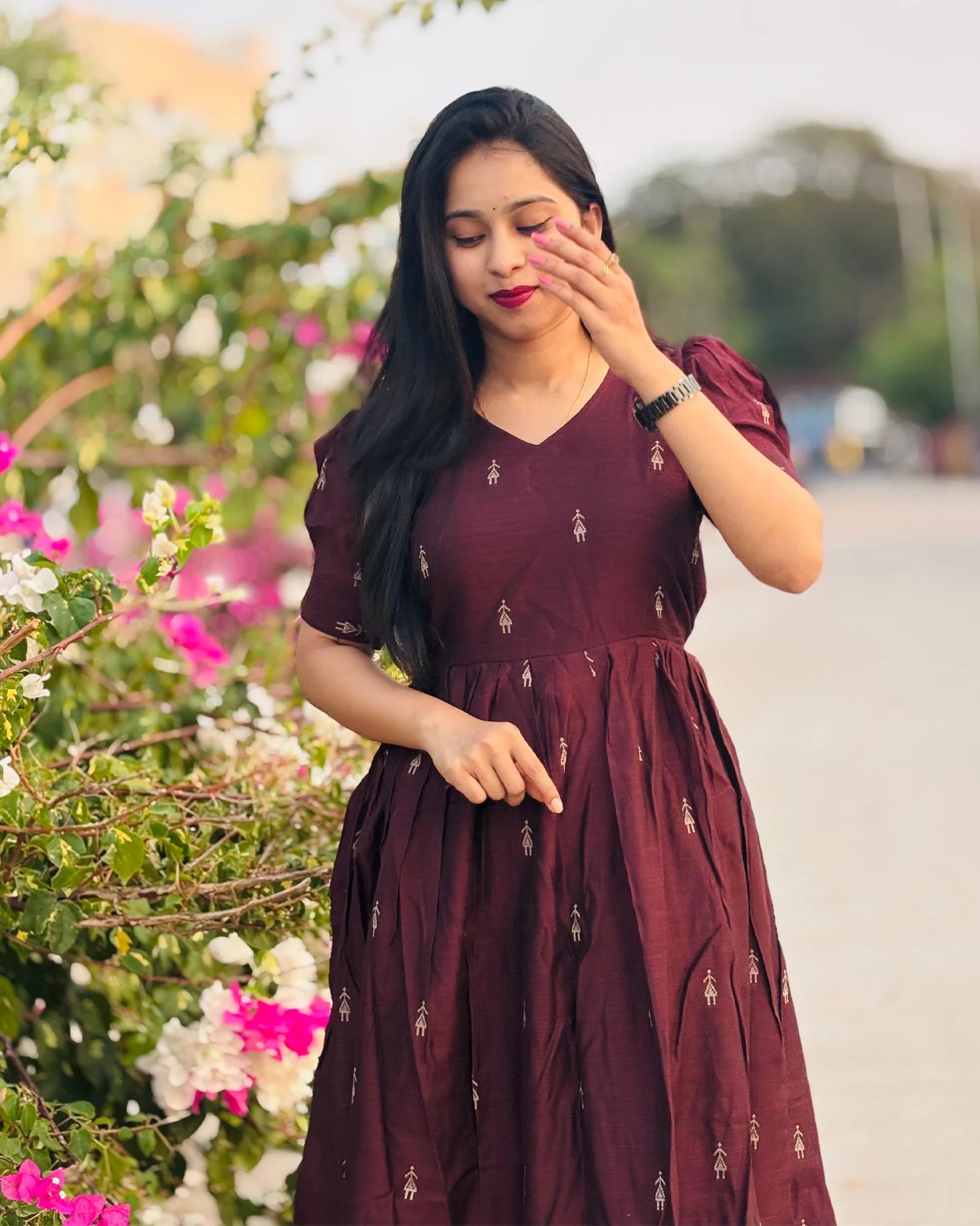 Brown Rawsilk Gown