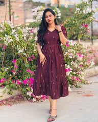 Brown Rawsilk Gown