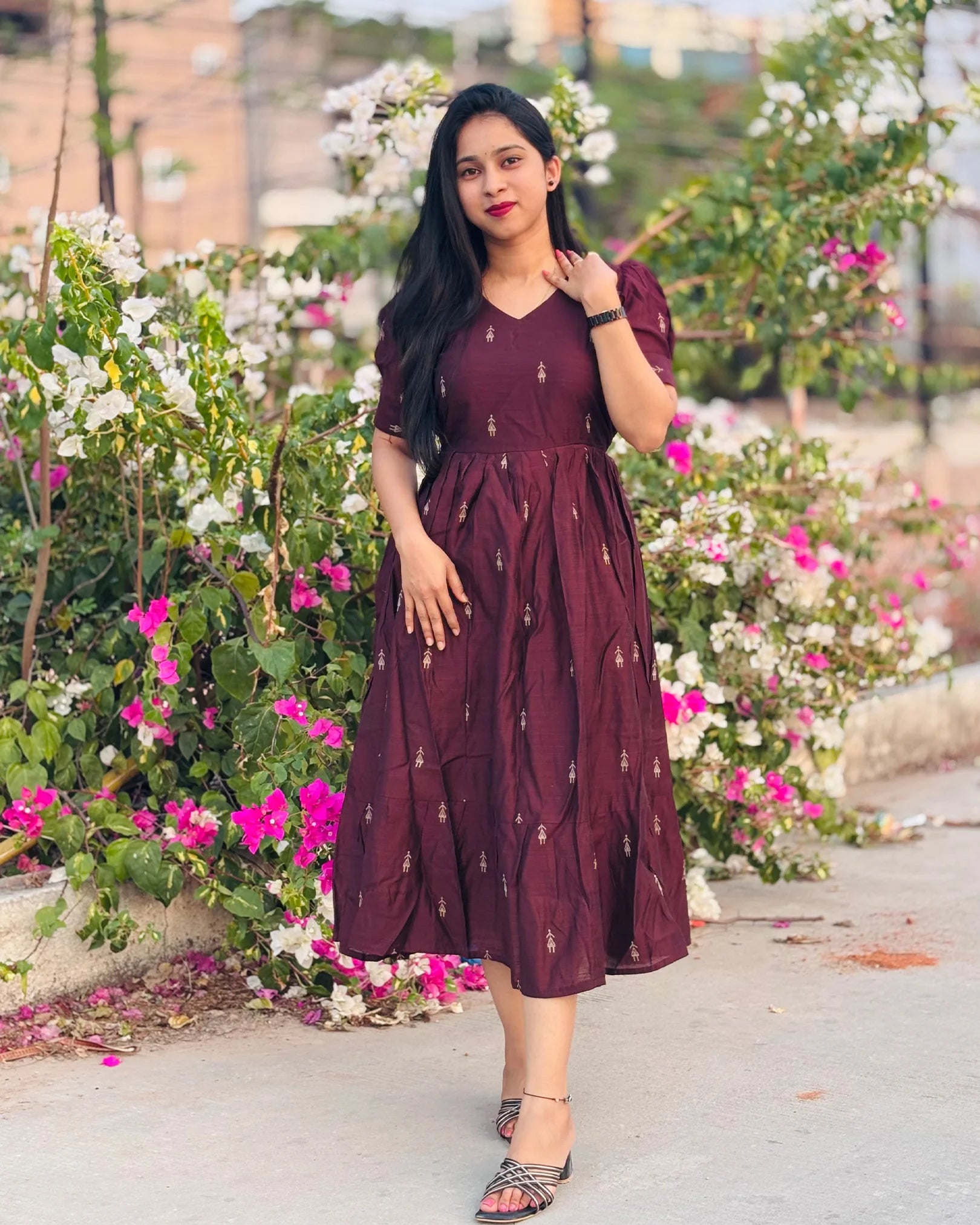 Brown Rawsilk Gown