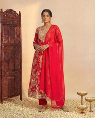 Crimson Flow Anarkali